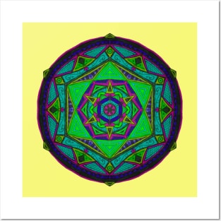 Neon Vibe Mandala Posters and Art